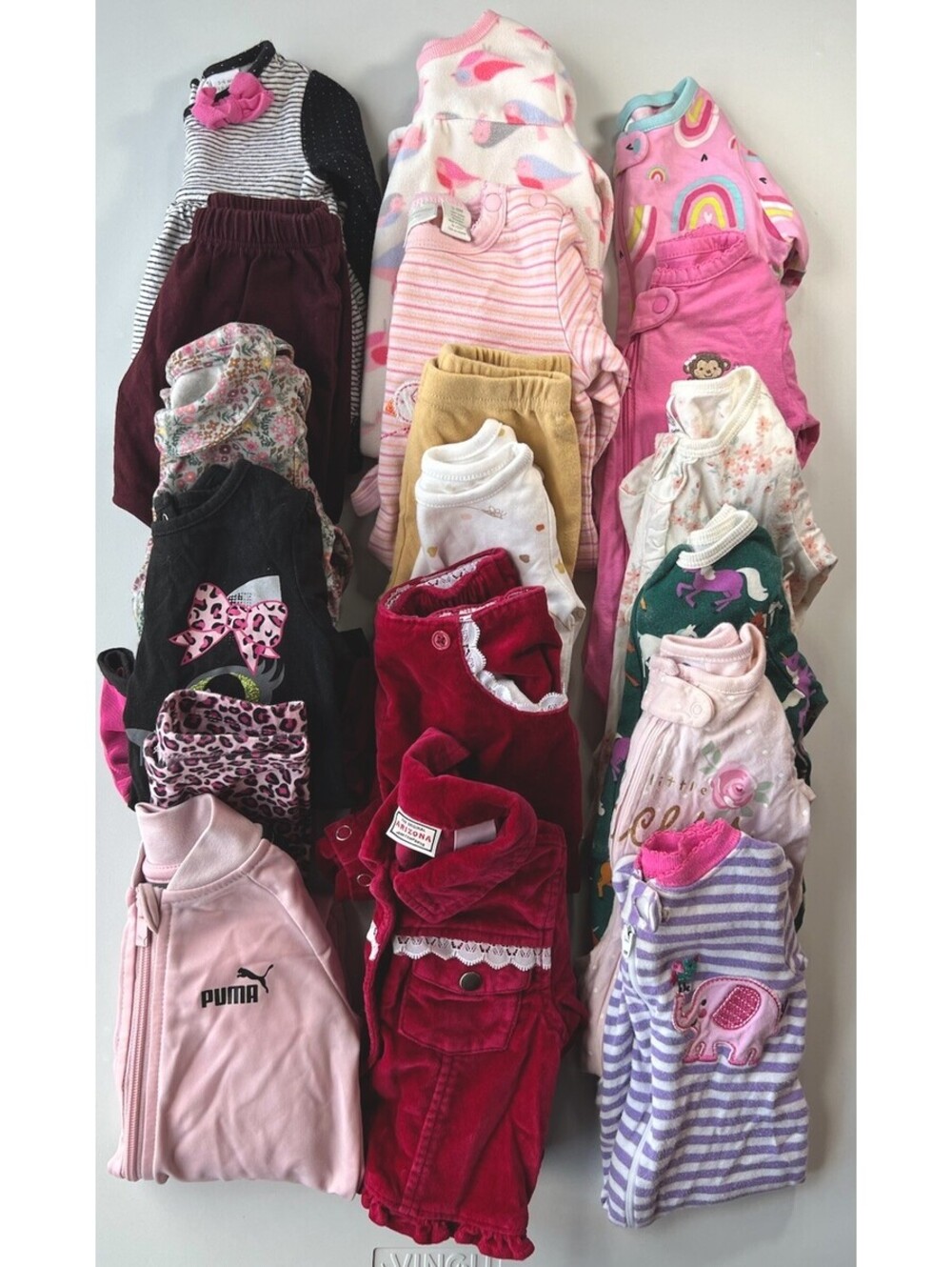 Girls clothes 3-6 months, Lot Of 18 Pieces, Fall/Winter, Puma, Sleepers